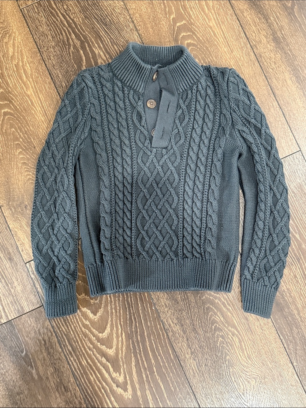Boy's size S 6/7 - GAP Dark Gray Cable Knit Button Sweater